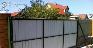 Porți batante din tablă ondulată pentru o reședință de vară - fabricare și instalare pe cont propriu